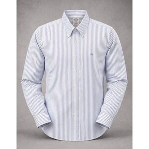 Brooks Brothers Mens XL Regent Dress Shirt Supima Cotton Blue Stripe Non Iron